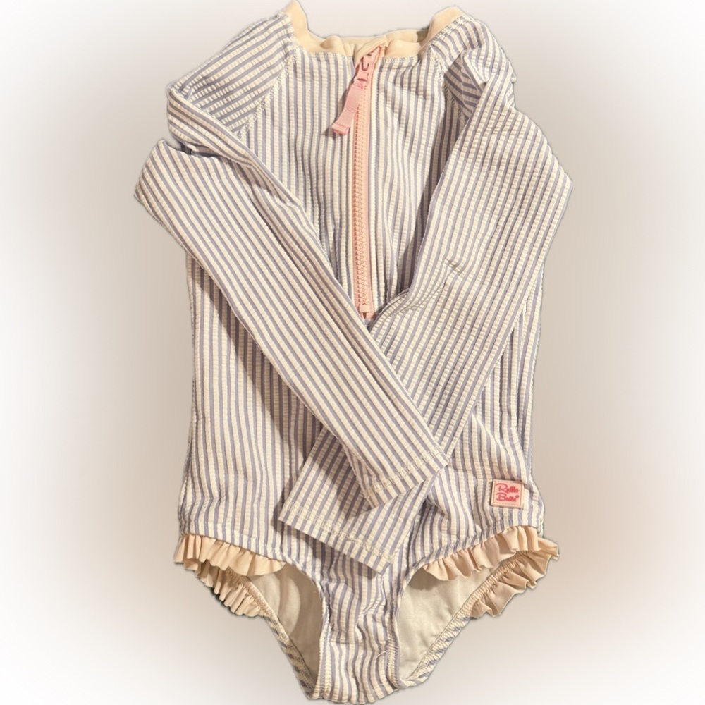Ruffle Butts Soft Blush Polka Dot Zip Jacket